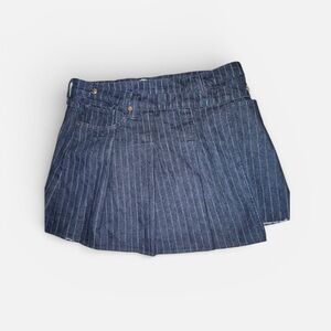 Re/Done Blue Pinstripe Jean Shorts